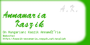 annamaria kaszik business card